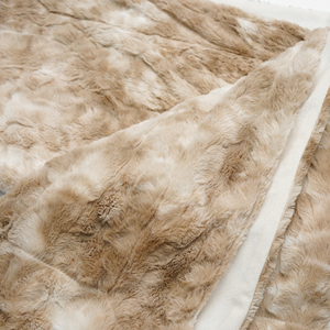 Couverture en molleton de fausse fourrure de lapin douce et confortable épaisse peluche luxueuse chaude floue avec motif de pierre pour canapé-lit - Product Image 4