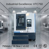 Mesin Bubut Vertikal CNC Tugas Berat VTC750 Torsi 715Nm Motor Spindle 22/30kW Chuck 21" Tugas Berat / Torsi Tinggi