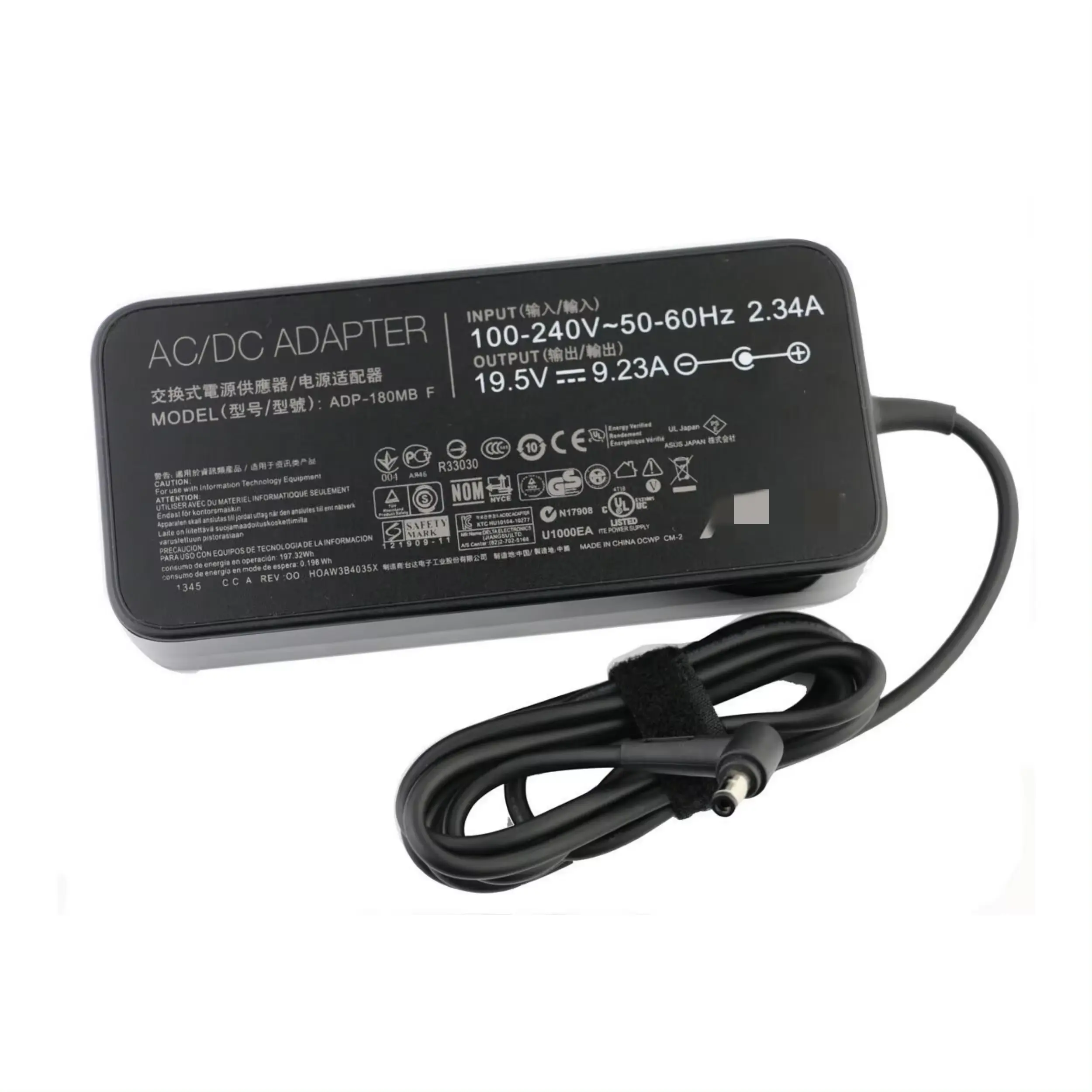 Alta especificación para 19,5 V 9.23A 180W Cargador de fuente de alimentación para computadora portátil Marca de cargador de adaptador de corriente CA de V