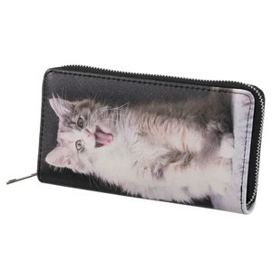 Portefeuille long en cuir PU pour femme avec motif chat, idéal pour les vacances et les voyages, portefeuille de créateur pour femme - Product Image 2