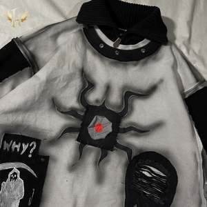 เสื้อฮู้ดสองชั้นปะติดแผ่นสีตัดกันตามสั่งเสื้อมีฮู้ดเย็บปะติดแขนเสื้อขอบสามชั้น - Product Image 4