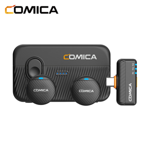 COMICA Vimo Me (โทรศัพท์ B) ไมโครโฟนไร้สายแบบหนีบเสื้อขนาดเล็ก 2TX+1 USB‑C RX ระบบลดเสียงรบกวนอัจฉริยะ 48kHz 24bit แบตเตอรี่ใช้งานได้ 34 ชั่วโมง - Product Image 1