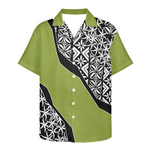 Camisa personalizada de fábrica para hombres, camisa con estampado de tatuaje Tribal, polígono, sublimar, manga corta, diseño Tongan, venta directa de fábrica - Product Image 5