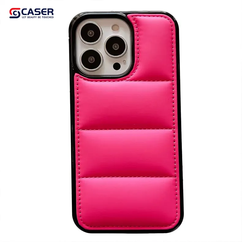 Bestes Produkt Winter Solid Color 3D Puff Handy hülle Mode Kreativität Stoß feste wasserdichte Handy hülle für Iphone 15 14Pro