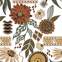 Papier peint amovible à coller soi-même, style bohème rétro, fleurs botaniques, 173''x80