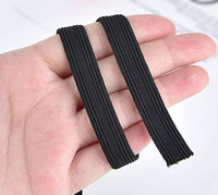 Marchandises prêtes vente chaude 3mm 5mm 6mm 10mm 12mm largeur noir blanc Kitted bande élastique plat tressé bande élastique pour la couture de vêtement