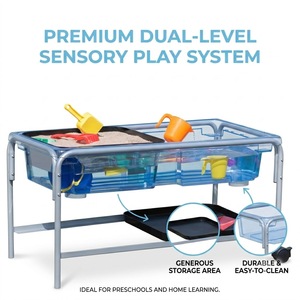 <span class=keywords><strong>Table</strong></span> d'extérieur pour jeux aquatiques et de sable Montessori pour enfants, avec accessoires de versement et de pioche, pour terrasse, <span class=keywords><strong>jardin</strong></span>, crèche et école maternelle - Product Image 2