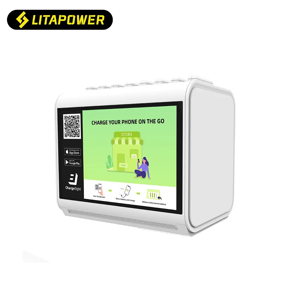 New Trending Products Innovation Sharing Power Bank Rental Stations with 10.1 Inch Advertising LCD Screen without power banks