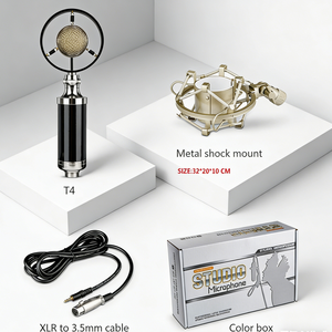 Microphone à condensateur professionnel filaire rétro MY MIC T4 pour enregistrement en studio, idéal pour <span class=keywords><strong>YouTube</strong></span>, diffusion en direct et chant - Product Image 6