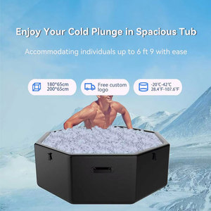 CHILLMEND, bañera de hielo inflable portátil de tamaño personalizado, bañera de hidromasaje Octágono, inmersión fría portátil multicapa con cubierta - Product Image 3
