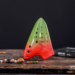 Ocarina de Tres Tubos, <span class=keywords><strong>Flauta</strong></span> de Cerámica Ahumada, Serie Cielo Estrellado, Afinación en Do - Product Image 5