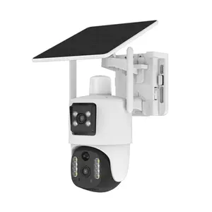 4K 8MP Security Camera Sim Card Dual Lens PTZ Dual Screen Outdoor Human Tracking Low Consumption 4G Wireless Solar V380Pro Camer