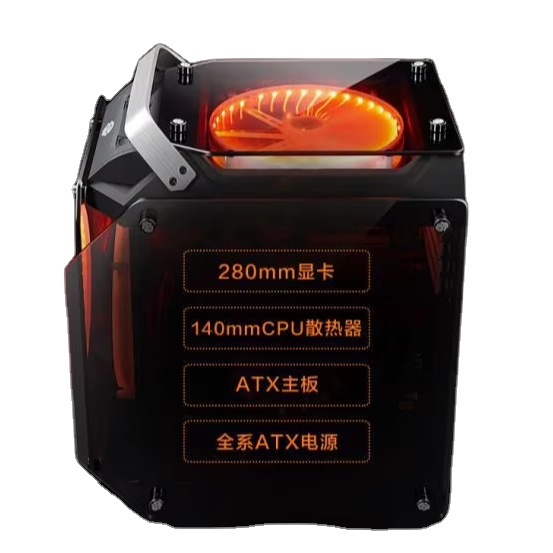 TX Computer case with Fans LED Handle Micro ATX PC case Pc Desktop Custom Pc Glass ATX with High Quality