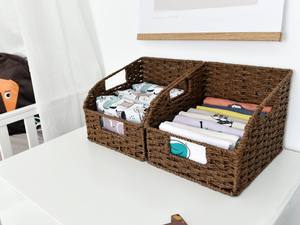 Круглая корзина из ротанга ручной работы для хранения хлеба, плетеная корзина из морской травы для фруктов, тонкая корзина-органайзер, большая корзина в форме сердца - Product Image 5