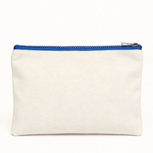 Minimalist Canvas <b>Zip</b> <b>Bag</b> with Custom Label - Sustainable Cotton Travel Organizer for Toiletries, Cosmetics & Stationery - Product Image 2
