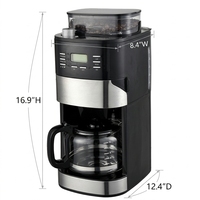 Cafetière à filtre 10 tasses avec moulin à café intégré