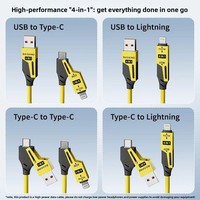 Cable de Datos en Oferta, 65W+27W, Telescópico, 4 en 1, para Teléfono Móvil y Tableta, Cable de Carga y Transferencia de Datos