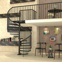 Escaliers en colimaçon modernes Vente personnalisée Echelle en fer métallique Escalier en colimaçon Escalier en colimaçon en acier inoxydable pour intérieur extérieur