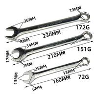 Clé à molette combinée 13MM 17MM 19MM en acier à haute teneur en carbone poli miroir, clé à anneau à extrémités ouvertes pour travaux de réparation automobile