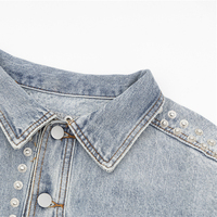Blouson Bomber Homme en Jean 100% Coton Style Rétro Tendance Punk Urbain avec Rivets Vintage Écologiques Finition OEM