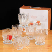 Ensemble de pichets en verre personnalisés sans BPA, anti-fuite, grande capacité, avec verres à grain vertical moderne – Vente en gros