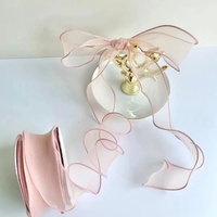 Cadeau personnalisé en organza de mousseline de soie de curling Moire le ruban pour la décoration empaquetant la boîte à bijoux de fleur