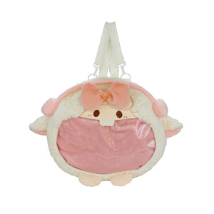 सुंदर फ्लुफ बड़े चेहरे के बैग स्कूल मेमने बड़े भोजन महिलाओं के कार्टून डॉल बैकपैक छात्र पारदर्शी चीन बैग - Product Image 5