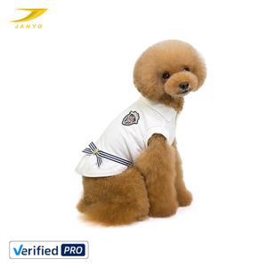 Chemises de marin pour chien en coton doux, directement de l'usine, avec badge décoratif et nœud lavable – Vêtements pour animaux de compagnie - Product Image 1