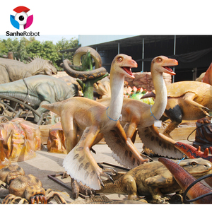 Simulation dinosaure jumeaux Statue animatronique dinosaure grandeur nature animé Raptor Velociraptor pour parc d'attractions et parc animalier - Product Image 6