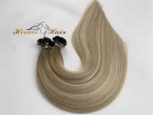 Extensiones de cabello Remy humano Real 100%, cabello de queratina con punta <span class=keywords><strong>en</strong></span> <span class=keywords><strong>V</strong></span> <span class=keywords><strong>en</strong></span> Color rubio claro, cabello virgen crudo a la moda - Product Image 5
