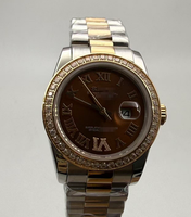 Montre à mouvement NH05, montre en or rose avec calendrier et jour de la semaine, matériau en acier inoxydable 904L, cadran serti de diamants, montre pour femme, boîtier de 31 mm