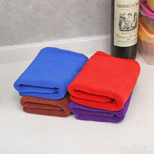 Car Wash <b>Towel</b> Microfiber Double Sided Thickened Absorbent Solid Color For Car Glass Cleaning Blue <b>Red</b> Brown Purple - Product Image 1