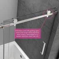 Porte de douche coulissante simple de haute qualité pour hôtel, étanche, en verre trempé de 8 mm, sans cadre