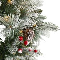Guirlande de Noël réaliste faite à la main, luxueuse, floquée, effet neige haute densité en PE, décoration de porte, qualité supérieure EXW