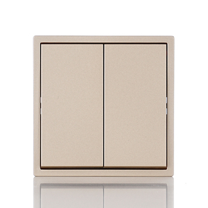 Soket dan sakelar dinding standar EU 80x80mm, sakelar lampu dinding Modern <span class=keywords><strong>2</strong></span> Gang 10A 250V ~ tombol tekan ganda - Product Image 1