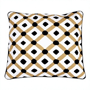 Luxury Wool Handmade Kashmiri Embroidery Wool Chain <b>Stitched</b> Cushion Cover For SofaCouch Living Room Hot Selling Product By ITHL - Product Image 1