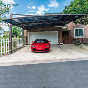Abri de voiture en aluminium robuste et stable avec <span class=keywords><strong>toit</strong></span> en polycarbonate, design inspiré de la nature, taille personnalisable, abri de voiture durable - Product Image 4
