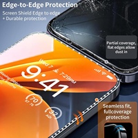 Film de protection d'écran en verre trempé ESD Diamond Edge avec paillettes, style féminin, en aluminium haute qualité pour iPhone 18 Pro Max 17 16 15 14 13 12
