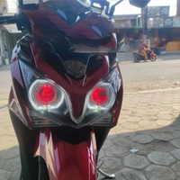12V universel LED moto phare 4.5 pouces ange/démon/bleu diable yeux voiture lampe Position avant pour Moto phare lentille