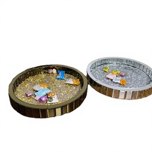 Wholesale Price Glass Crystal Diamond <b>Mirror</b> Rotating Movable Plant Contemporary Design Cosmetic Storage Decorative Tray for - Product Image 4