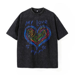 <span class=keywords><strong>T</strong></span>-<span class=keywords><strong>Shirt</strong></span> Girocollo Beige con Stampa 'My Love Is Infinite' per Uso Quotidiano e Occasioni Romantiche - Product Image 2