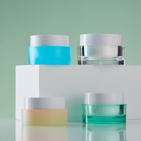 Pot cosmétique en acrylique à double paroi de 20 ml, 30 ml, 50 ml, pot à crème en plastique vide avec joints à tirette pour emballage de lotion et de soins de la peau