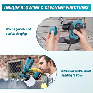Pistolet à peinture sans fil <span class=keywords><strong>Makita</strong></span> <span class=keywords><strong>18V</strong></span> HVLP sans balais, gobelet de 800 ml, débit élevé, pistolet à peinture électrique pour meubles, murs, peinture DIY - Product Image 5