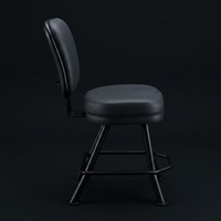 Chaise de bar pivotante moderne pour la maison, réglable en hauteur (19-27 pouces), en PU noir ignifuge, avec poignée dorsale, garantie 5 ans, pour salle à manger/salon
