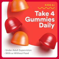 Gommes multivitaminées pour enfants, oméga 3, vitamines D3, C, B12, B6, vitamine A, K et zinc, sans gluten, trois saveurs de fruits