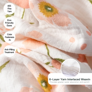 Couverture en mousseline épaisse 6 couches pour nouveau-né, fille et garçon, en coton, personnalisable, écologique et durable, pour bébé, directement de l'usine - Product Image 3