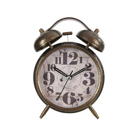 Despertador de escritorio Retro clásico europeo creativo doble campana pintada Metal Spray mecánico antiguo cuerda aguja de cuarzo