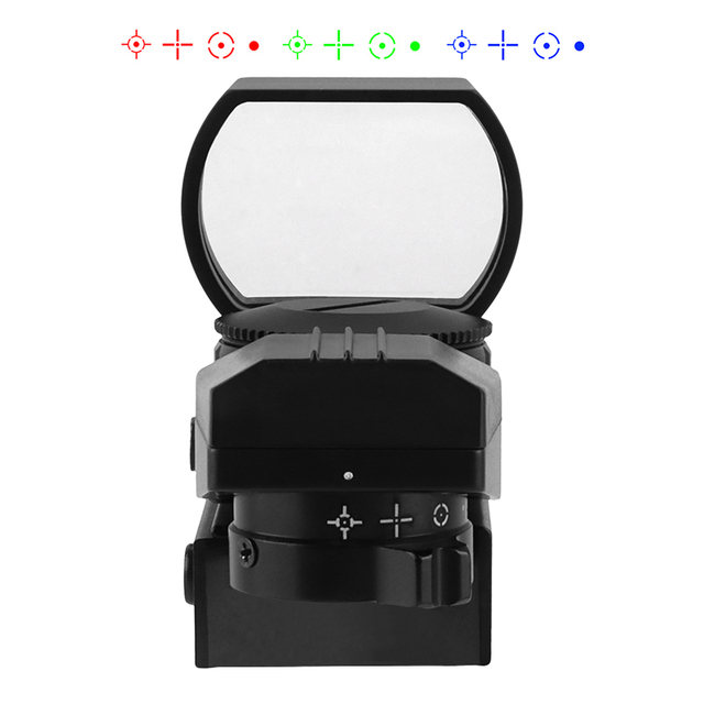 Focuhunter Tactical 1X22X33mm 4 Reticle Red Green Blue Light Red Dot Sight for 20mm Mount Outdoor 650G Shookroof Red Dot Scope