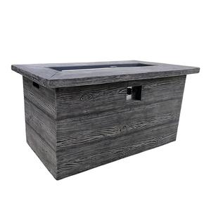 Table rectangulaire de luxe Yoho pour foyer au gaz Foyer au propane en acier et en fer avec verre pour jardin extérieur - Product Image 1