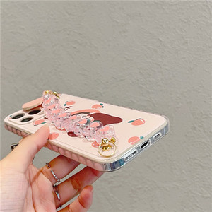 Funda Protectora para Teléfono con Cadena de Pulsera de Niña con Diseño de Melocotón para iPhone 12 Pro Max Mini 11 Pro Max XR X XS Max 7 8 Plus SE <span class=keywords><strong>2021</strong></span> - Product Image 6